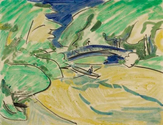 Roeiboot onder de brug